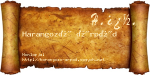 Harangozó Árpád névjegykártya